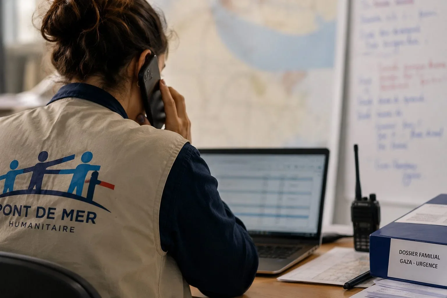 Professionnelle examinant les informations nécessaires à une évacuation médicale